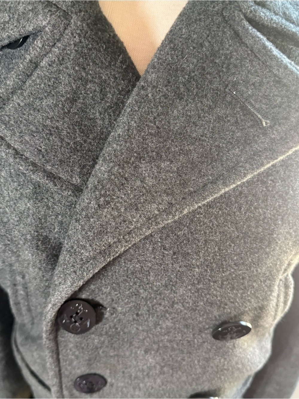 Old Navy Charcoal Gray Double-Breasted Peacoat